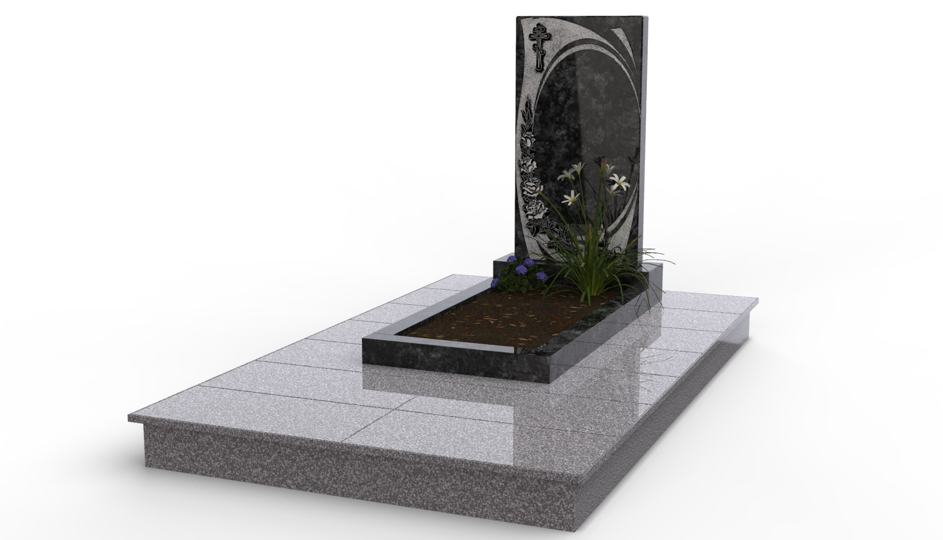 Типовой проект одноместного захоронения, размеры 1200х2100мм, РитуалСтрой Коломна