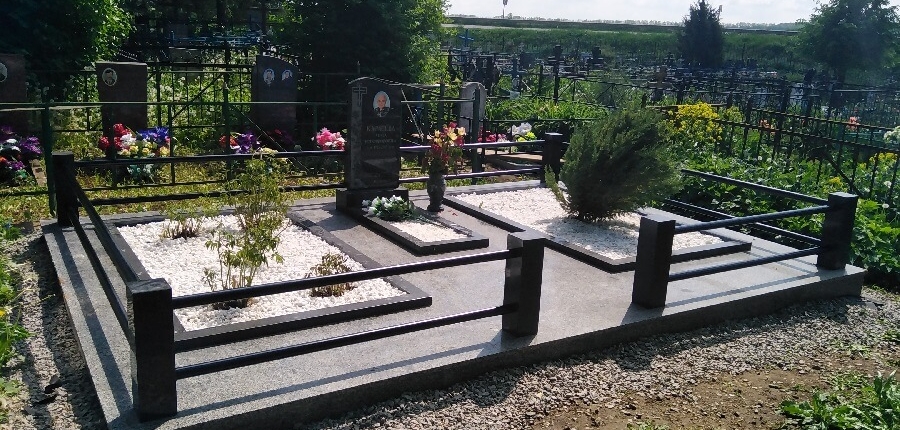 Благоустройство семейного захоронения по индивидуальному проекту от РитуалСтрой Коломна