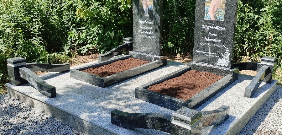 Благоустройство семейного захоронения по типовому проекту Новогородищенское кладбище РитуалСтрой Коломна